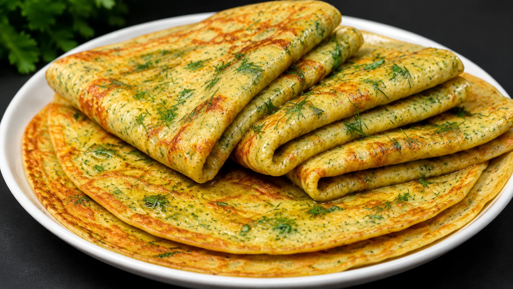 Healthy aloo paratha without kneading and rolling made with wheat flour, potatoes, vegetables, and spices served hot on a white plate.